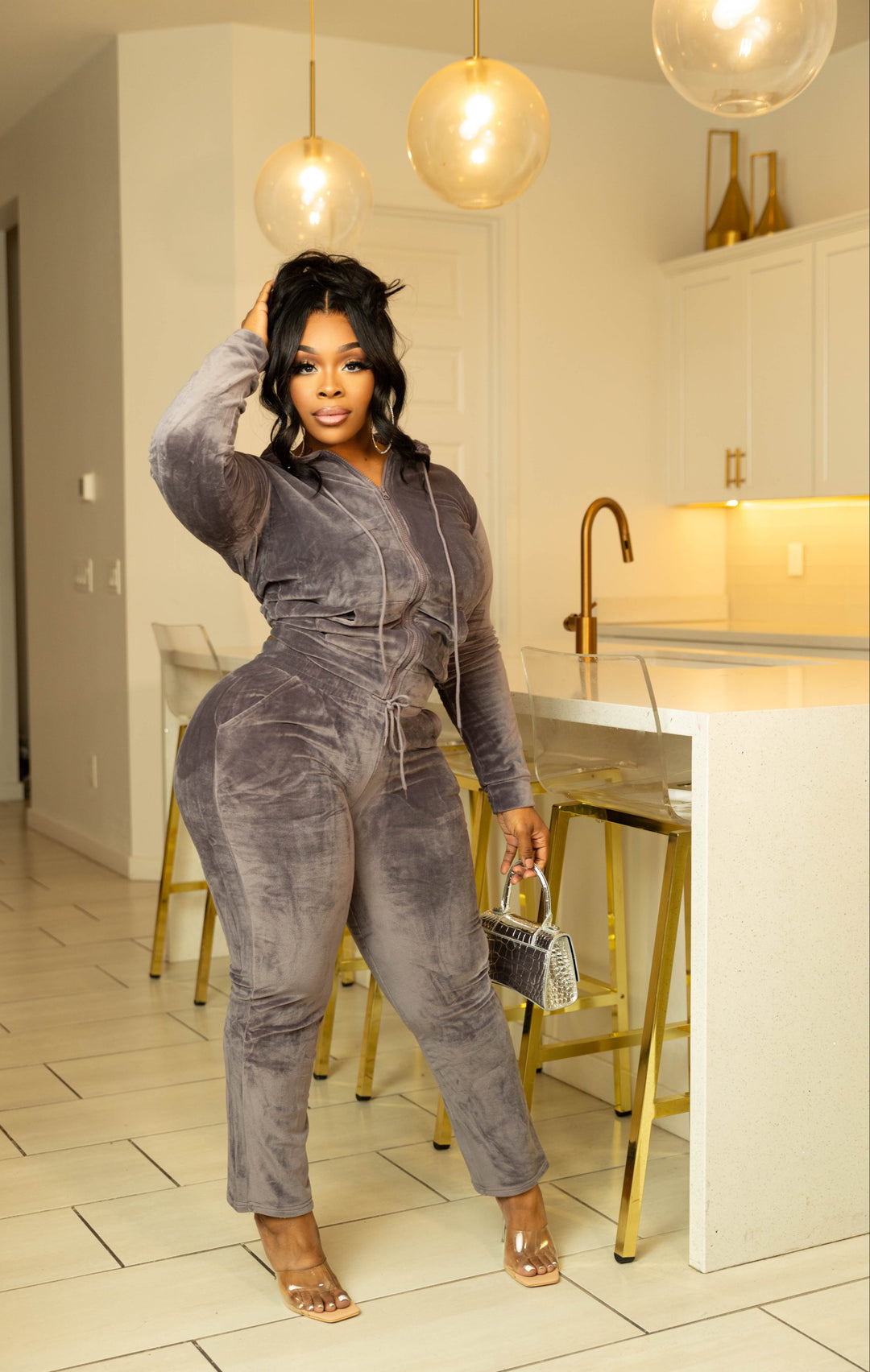 Real Juicy Sweatsuit- Charcoal