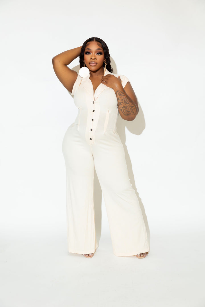 Keeping It Cute Jumpsuit- Cream-11